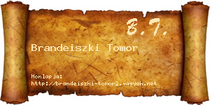 Brandeiszki Tomor névjegykártya